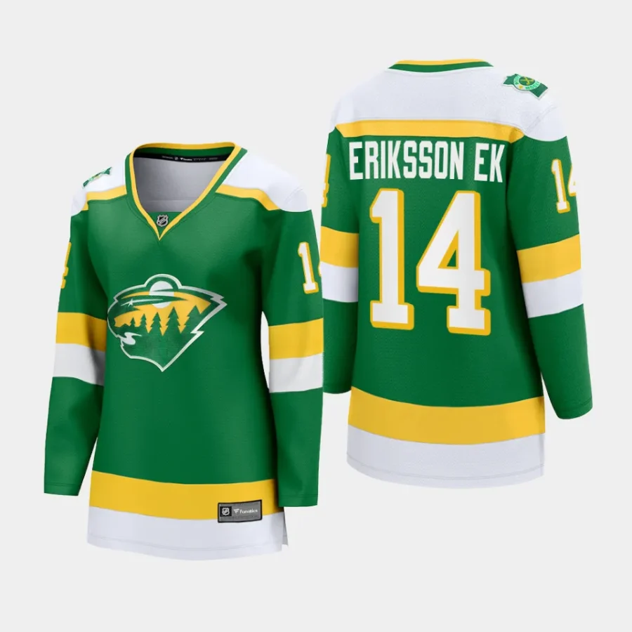 women wild joel eriksson ek green 2023 24 alternate premier breakaway player jersey