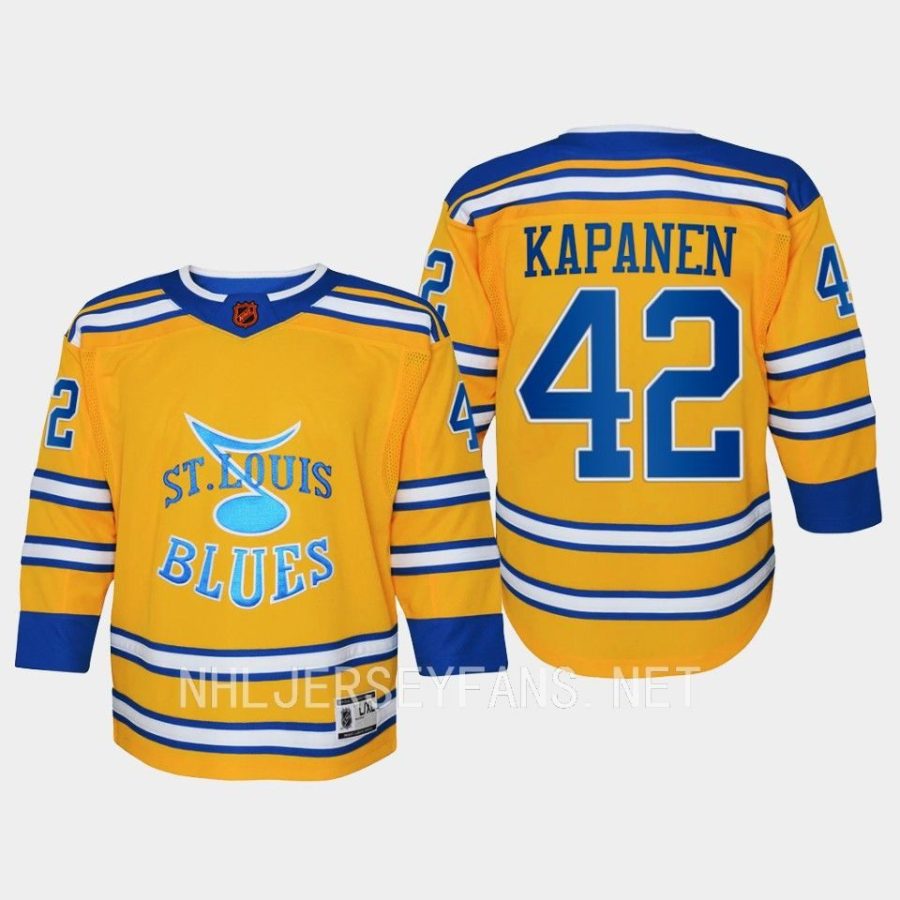 youth blues kasperi kapanen yellow 2022 special edition 2.0 premier player retro jersey