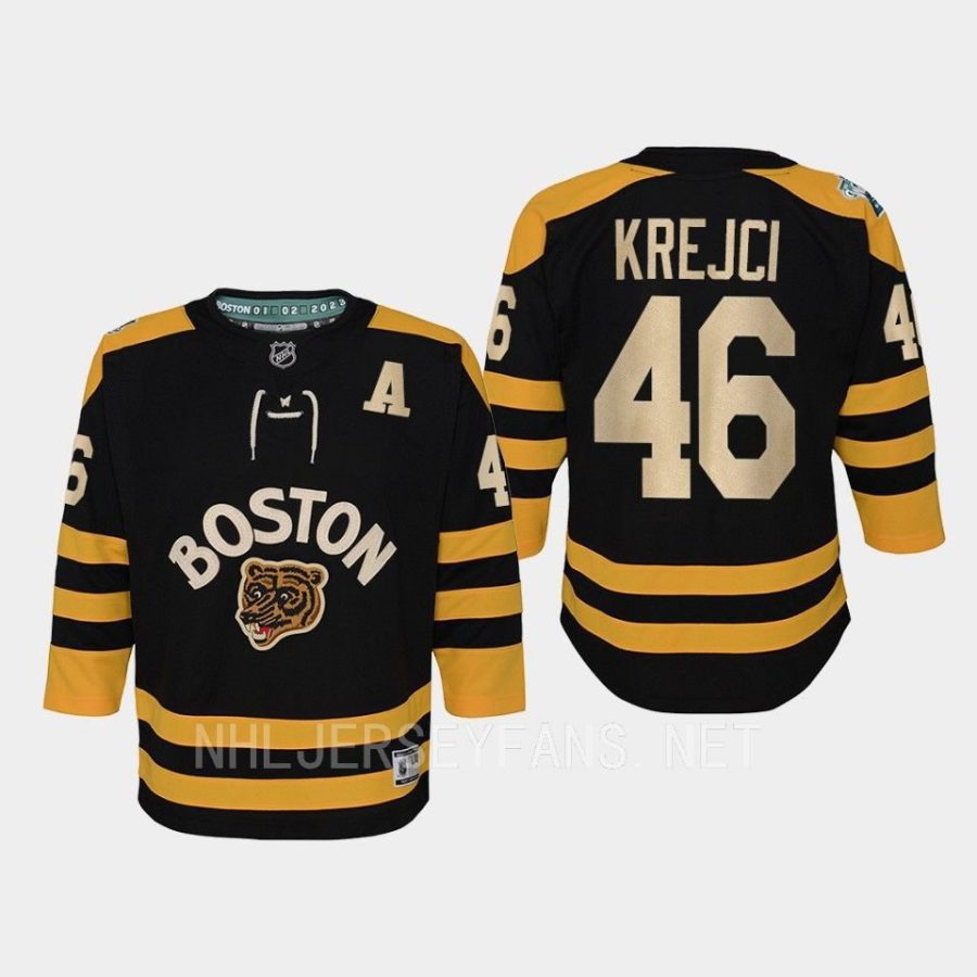 youth bruins david krejci black 2023 winter classic premier jersey