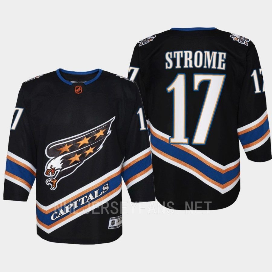 youth capitals dylan strome black 2022 special edition 2.0 premier retro jersey