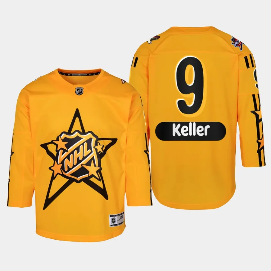 youth coyotes clayton keller yellow 2024 nhl all star game premier jersey