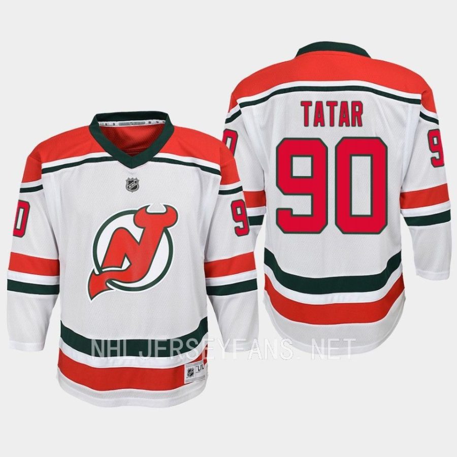 youth devils tomas tatar white 2022 23 heritage replica jersey