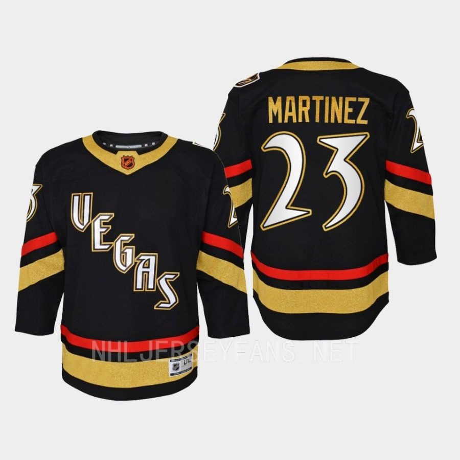 youth golden knights alec martinez black 2022 special edition 2.0 premier retro jersey