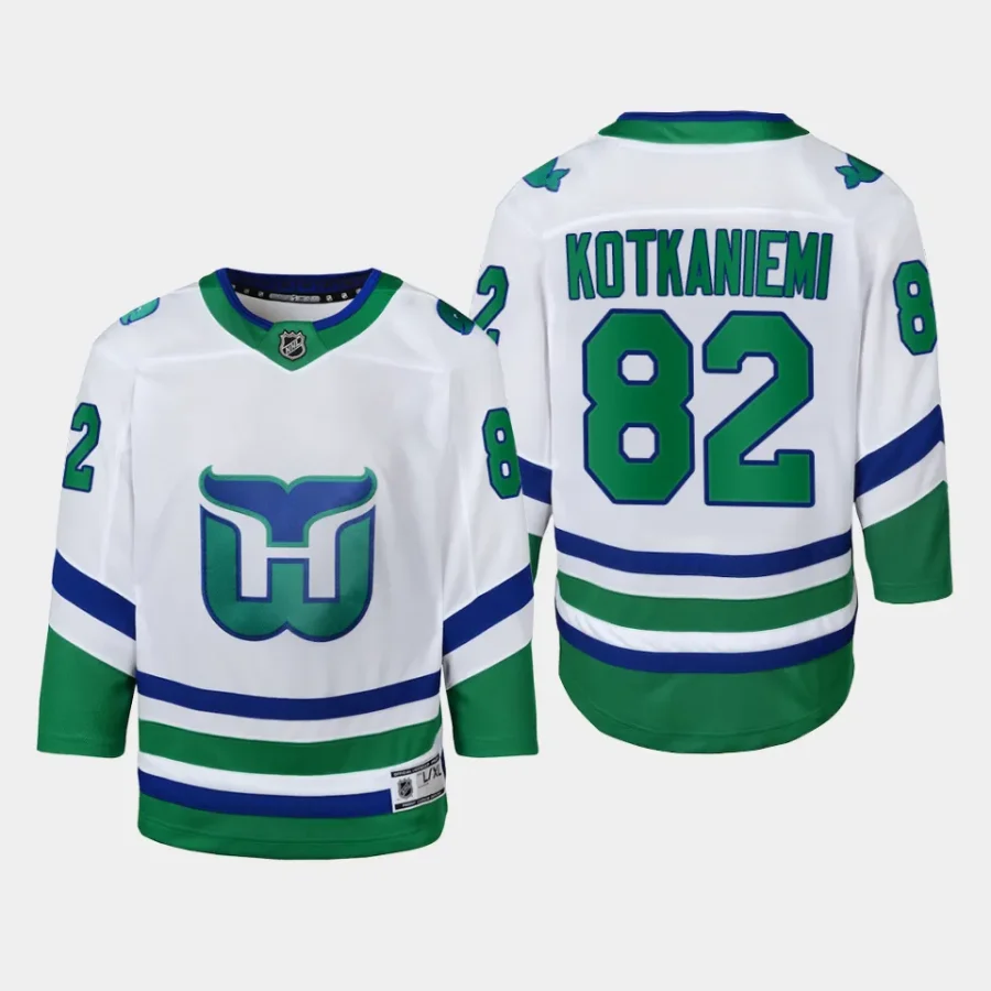 youth hurricanes jesperi kotkaniemi white whalers replica jersey