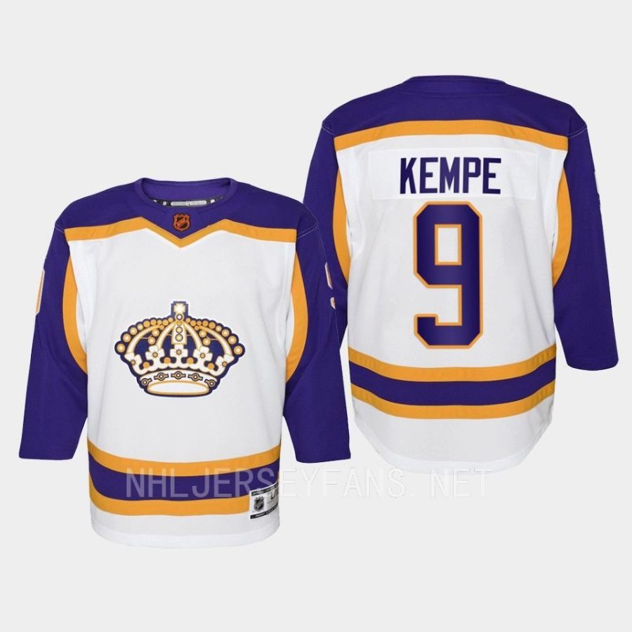 youth kings adrian kempe white 2022 special edition 2.0 premier retro jersey