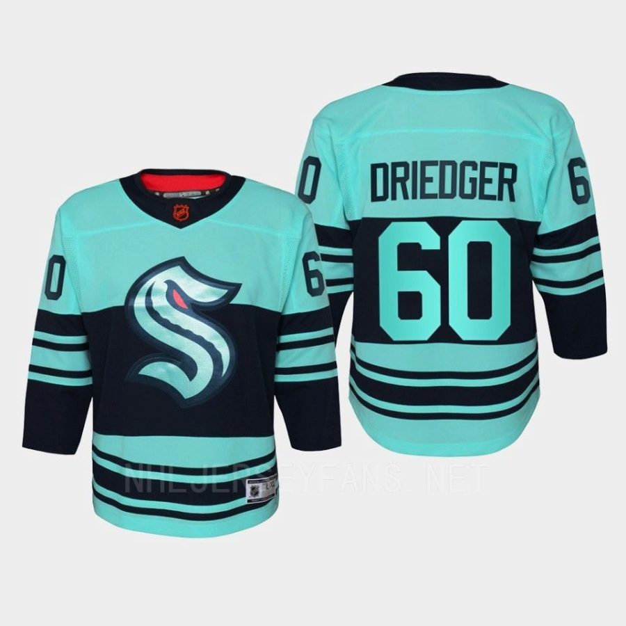 youth kraken chris driedger ice blue 2022 special edition 2.0 replica retro jersey