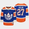 youth oilers brett kulak royal 2023 nhl heritage classic premier player jersey