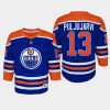 youth oilers jesse puljujarvi royal 2022 23 home replica player jersey