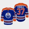 youth oilers warren foegele royal 2022 23 home replica player jersey