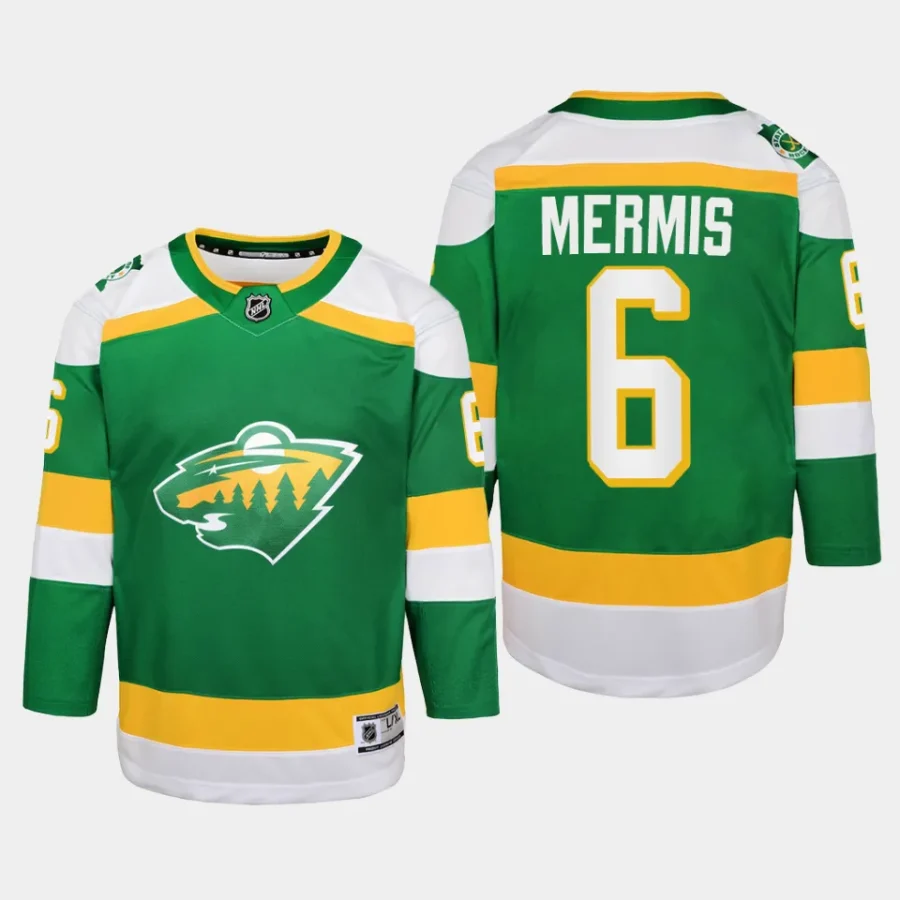 youth wild dakota mermis green 2023 24 alternate replica player jersey