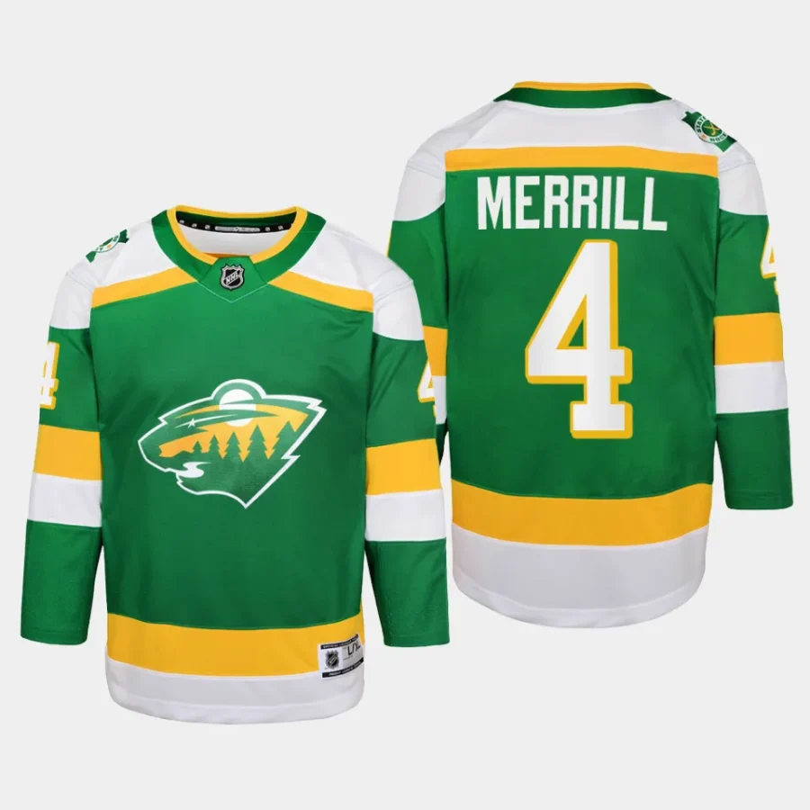 youth wild jon merrill green 2023 24 alternate replica player jersey